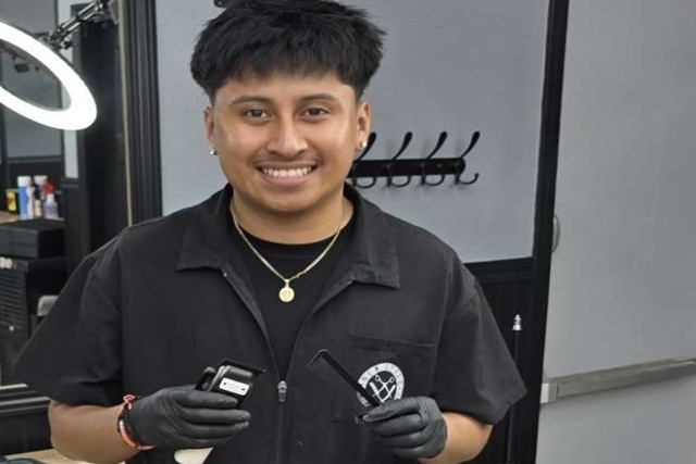 Mikey, barber at Torres Chop Shop in Muscatine